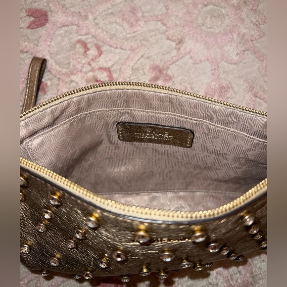 Michael Kors Gold Metallic Rhinestone Wristlet - Picture 16 of 16